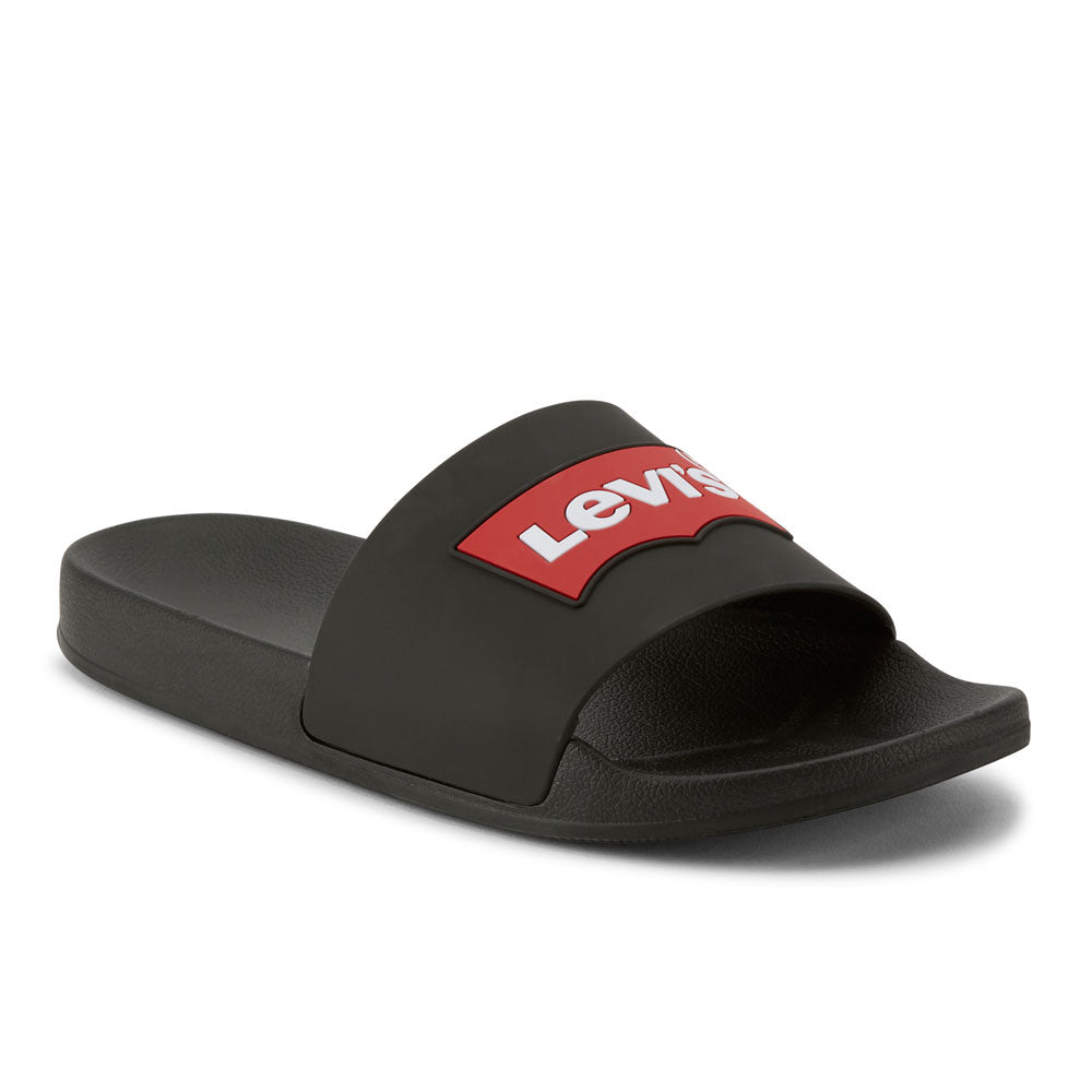 Black-Levi's Womens Batwing Slide 2 Synthetic Vegan Rubber Sole Comfort Sandal Shoe