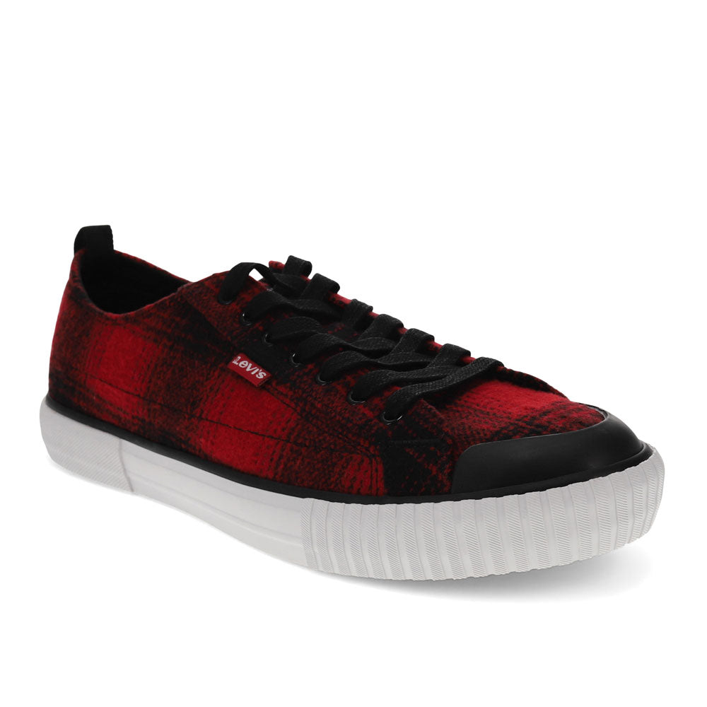 Black/Red-Levi's Mens Anakin Neo Plaid Flannel Casual Lace-up Rubber Sole Sneaker Shoe