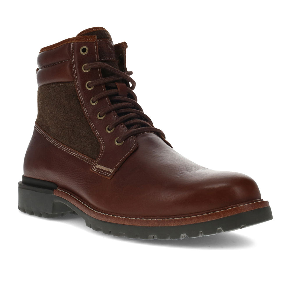 Dark Brown-Levi's Mens Cardiff Neo Leather and Wool Rugged Casual Comfort Hiker Boot
