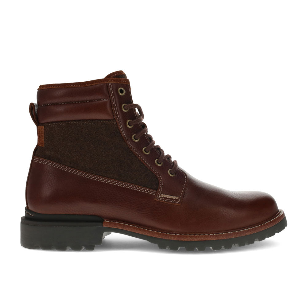 Dark Brown-Levi's Mens Cardiff Neo Leather and Wool Rugged Casual Comfort Hiker Boot
