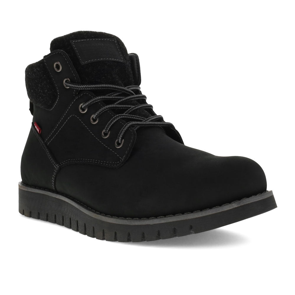 Black-Levi's Mens Charles Neo Leather and Wool Rugged Casual Comfort Hiker Boot