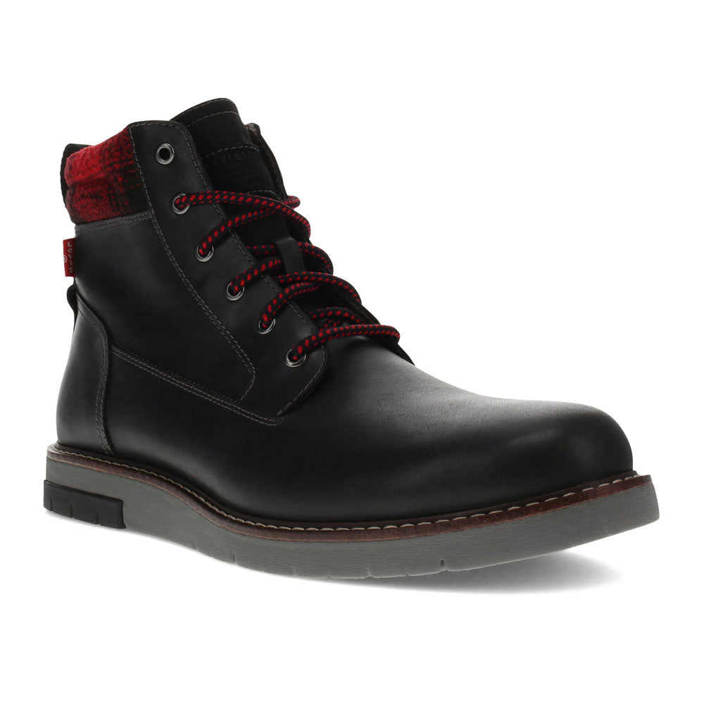 Black-Levi's Mens Sutton Neo Leather Rugged Rubber Sole Casual Comfort Hiker Boot