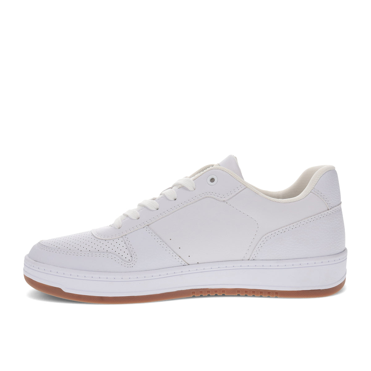 White/Gum-Levi's Mens Drive Lo Synthetic Leather Casual Lace Up Sneaker Shoe