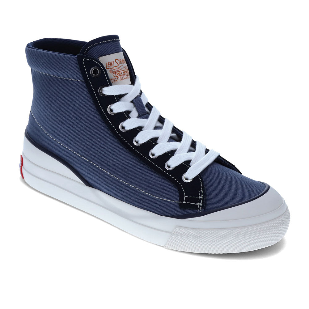 Blue-Levi's Mens LS1 Canvas and Suede Hightop Casual Sneaker Shoe