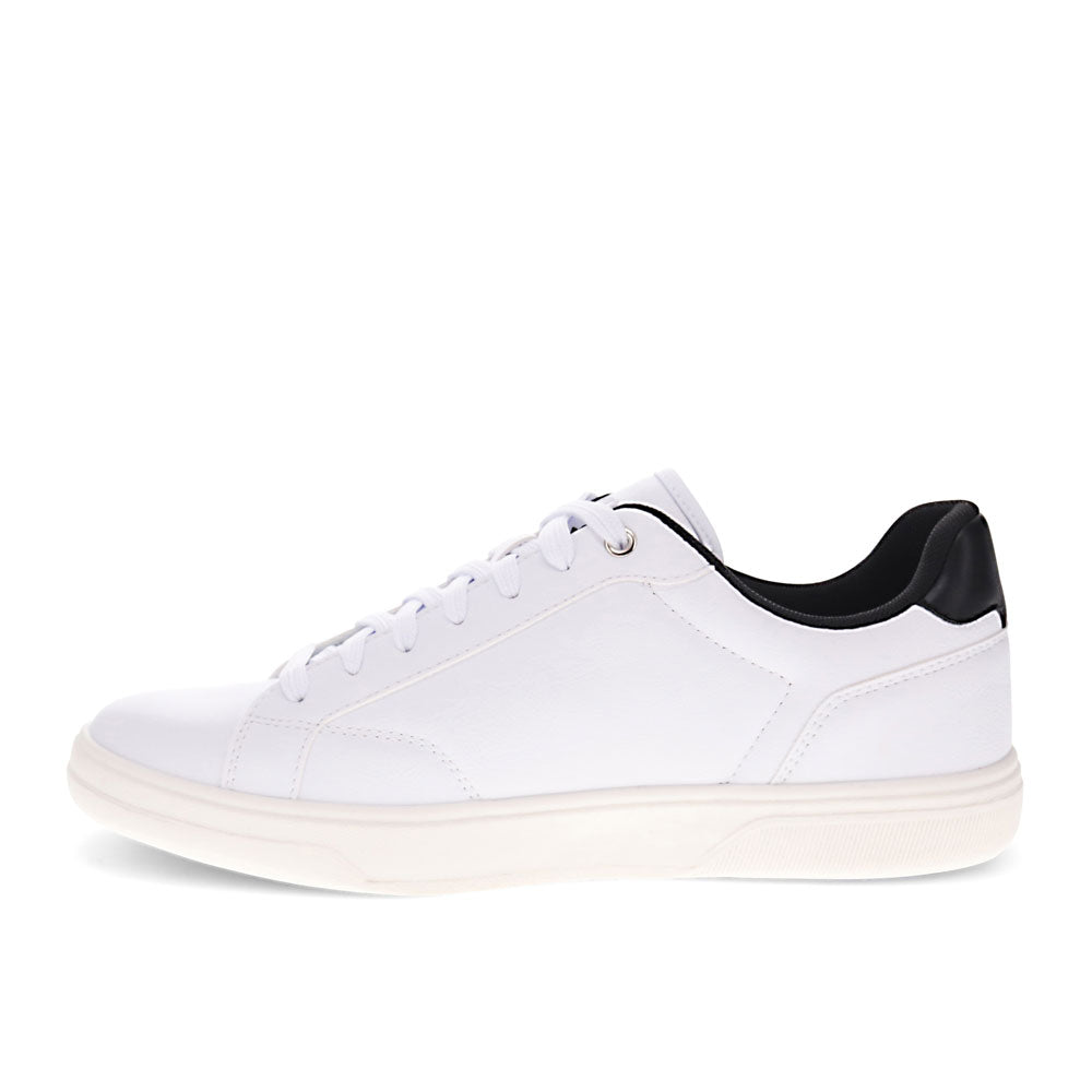 White/Black-Levi's Mens Carter Synthetic Leather Casual Lace Up Sneaker Shoe