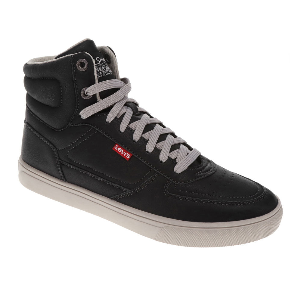 Black-Levi's Mens Liam Hi Vegan Suede Casual Hightop Sneaker Shoe
