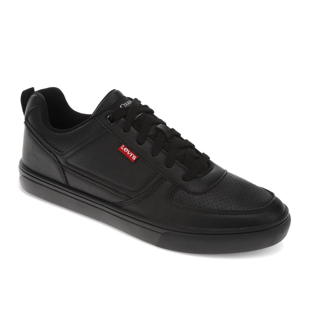 Black Mono-Levi's Mens Liam Lo Synthetic Leather Casual Lace Up Sneaker Shoe