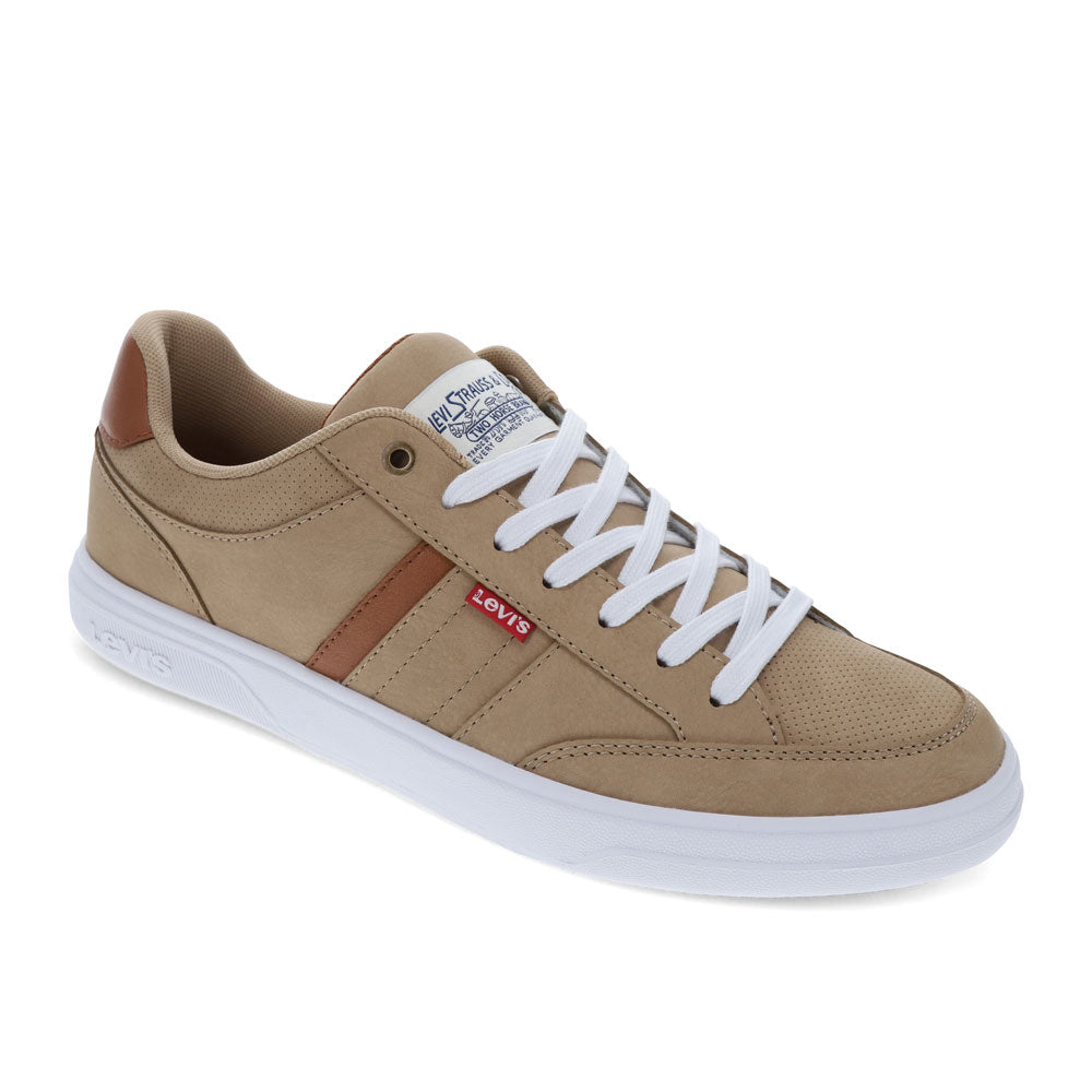 Light Tan/Tan-Levi's Mens Gavin Synthetic Leather Casual Lace Up Sneaker Shoe