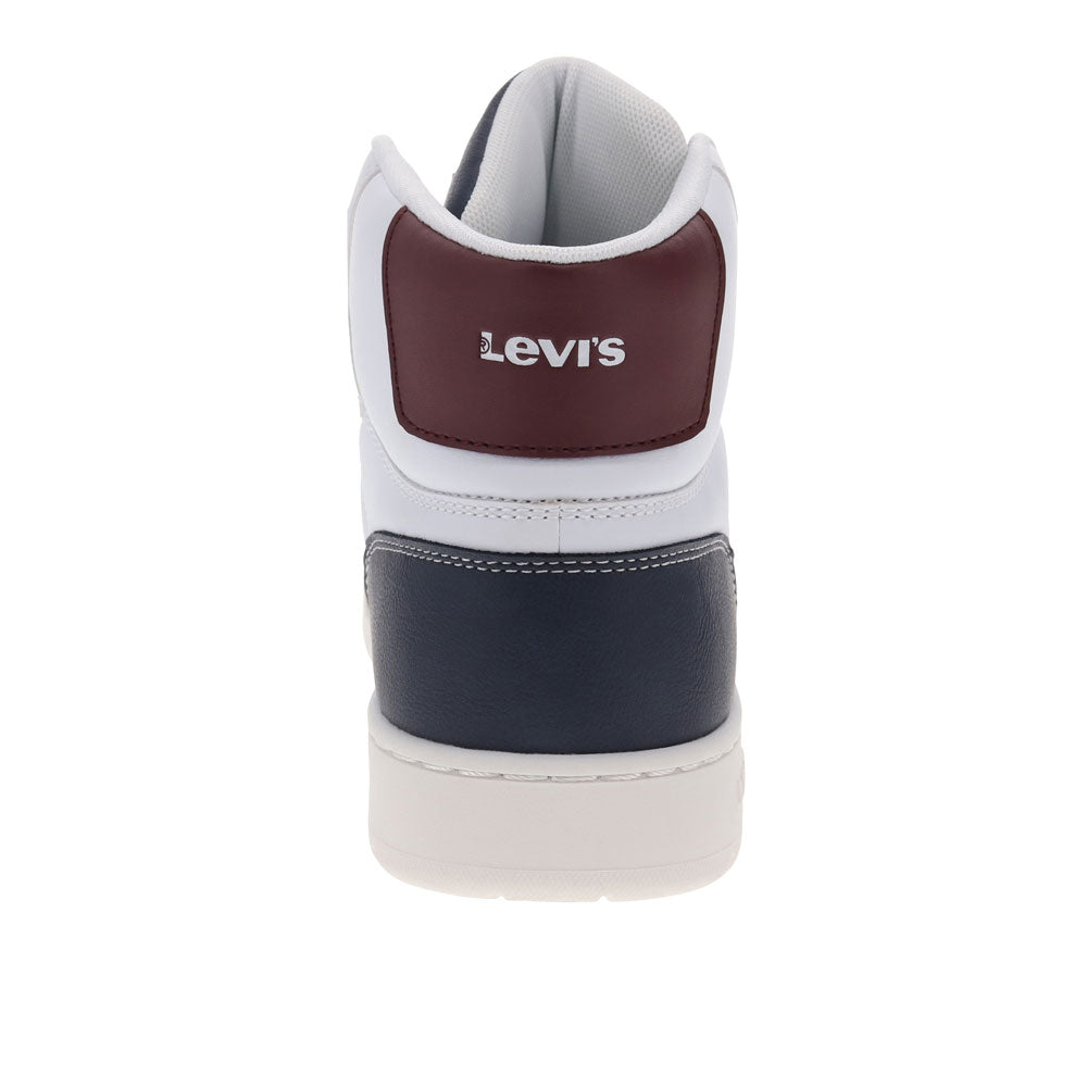 White/Gray-Levi's Mens Venice Synthetic Leather Casual Hightop Sneaker Shoe
