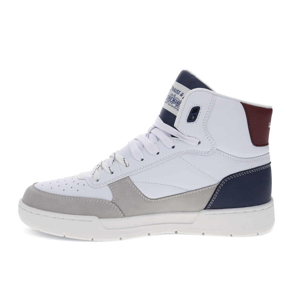White/Gray-Levi's Mens Venice Synthetic Leather Casual Hightop Sneaker Shoe