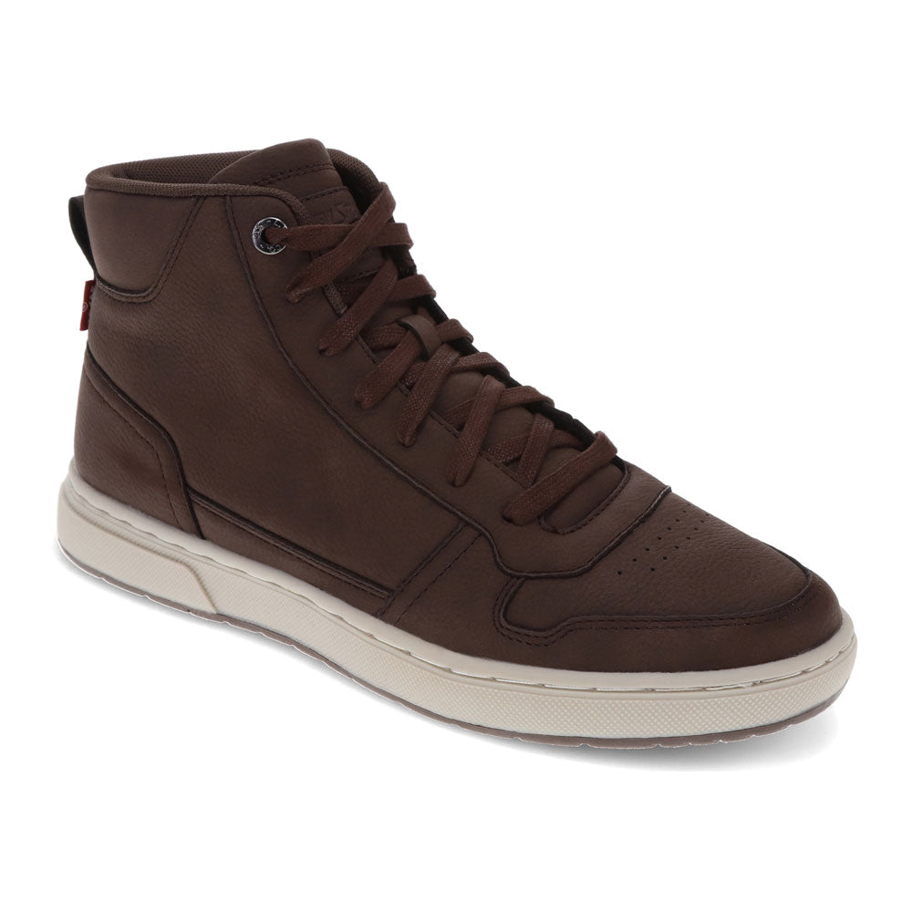 Brown-Levi's Mens Stephen Synthetic Leather Casual Lace Up Sneaker Boot