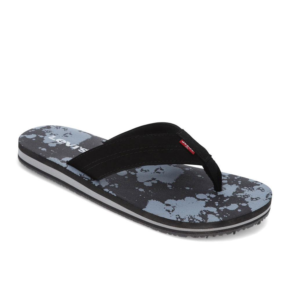 Black/Charcoal-Levi's Mens Jackson Casual Flip Flop Sandal Shoe