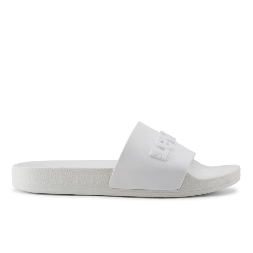 White-Levi's Womens 3D Slide Slip On Synthetic Vegan Rubber Sole Comfort Sandal Shoe