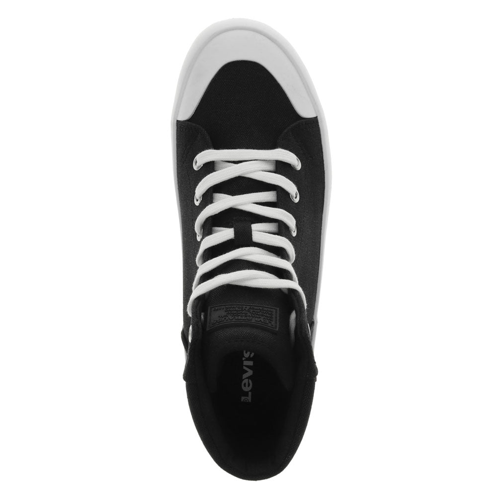 Black/White-Levi's Womens Olivia II CT CVS Casual Lace Up Hightop Sneaker Shoe