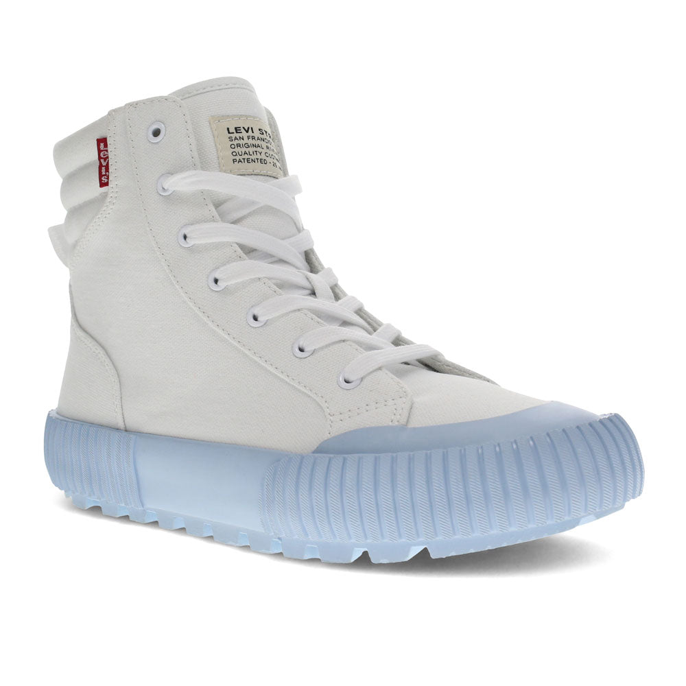 White/Blue-Levi's Womens Olivia DF Fabric Hightop Fashion Sneaker Shoe