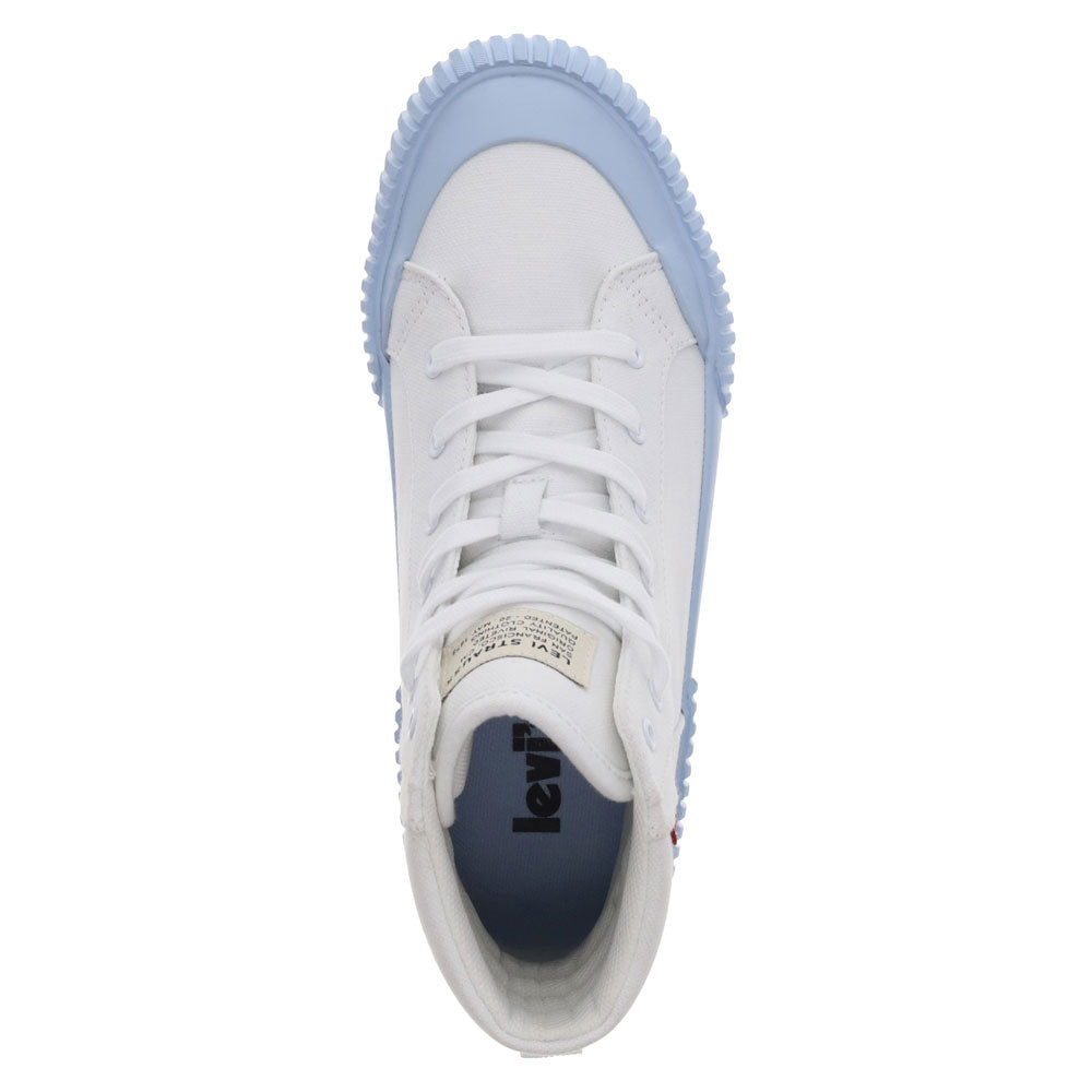 White/Blue-Levi's Womens Olivia DF Fabric Hightop Fashion Sneaker Shoe