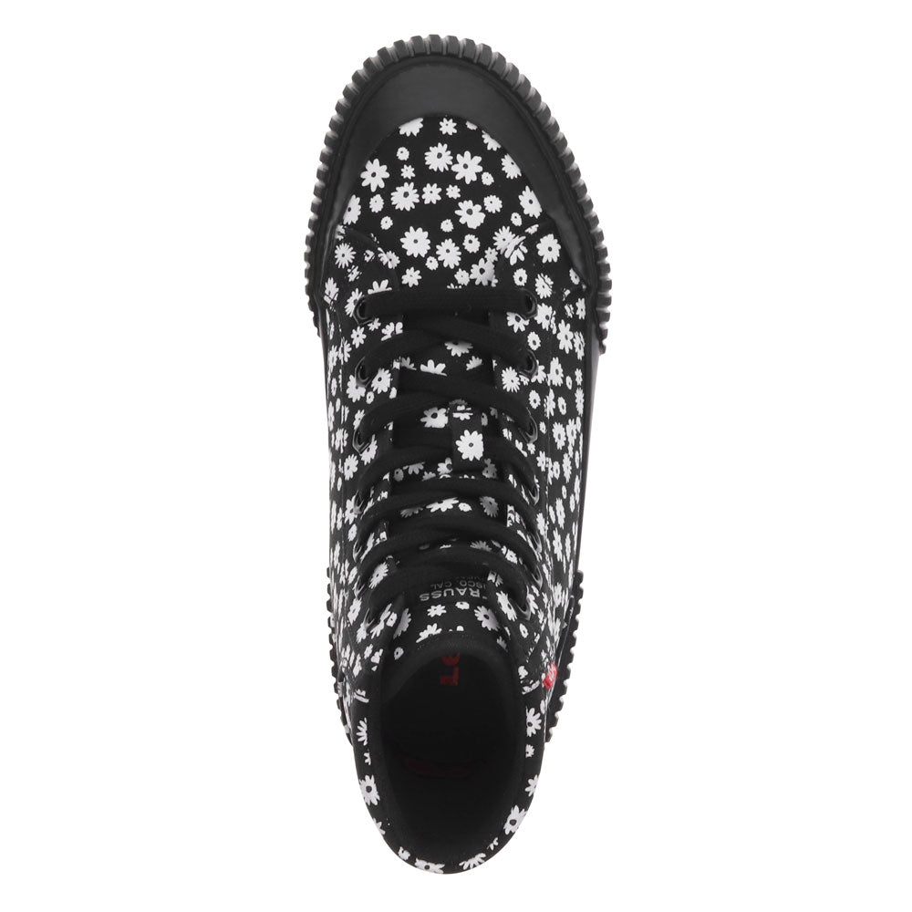 Black Mono-Levi's Womens Olivia Floral Fabric Hightop Fashion Sneaker Shoe