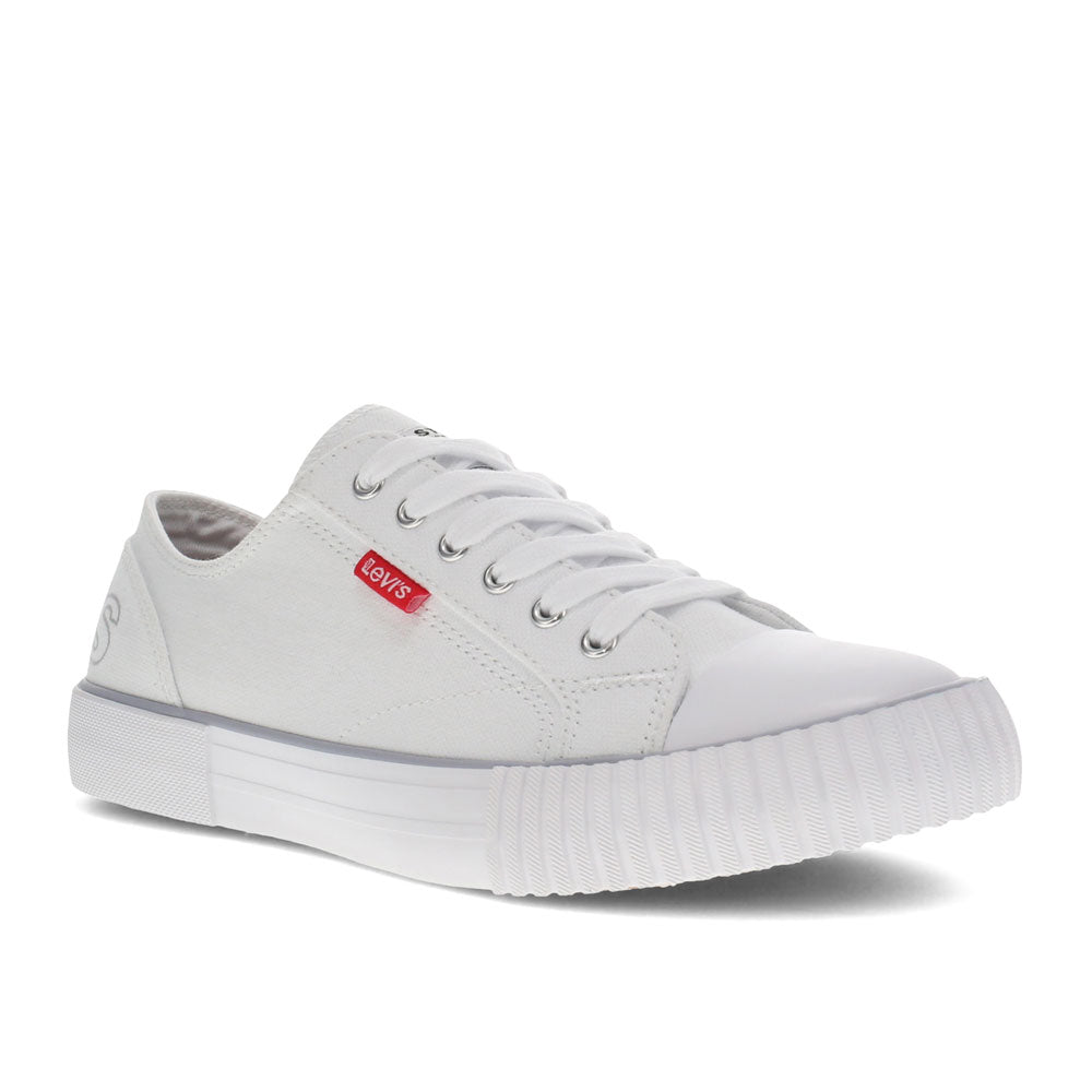 White/Grey-Levi's Womens Anika C Logo Classic Sporty Fashion Sneaker Shoe