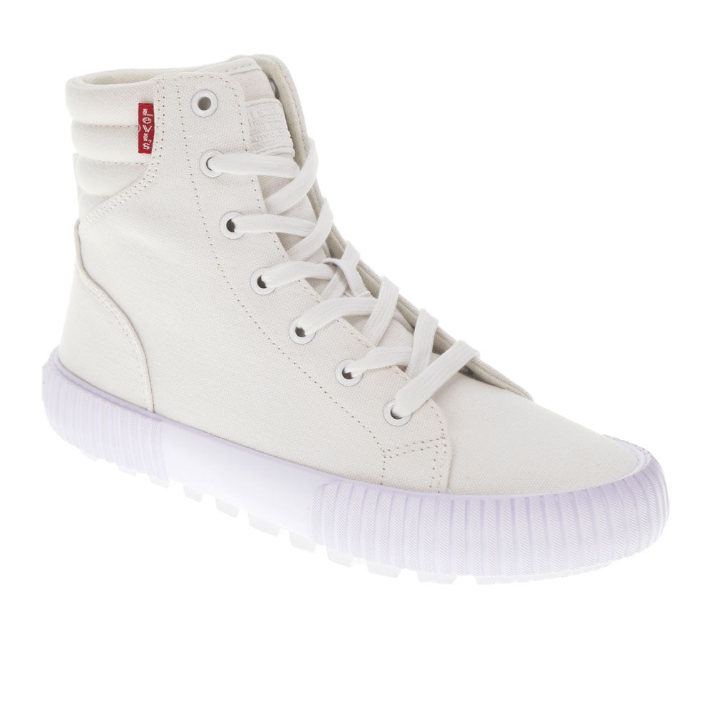 White Mono-Levi's Womens Olivia CVS Mono Hightop Fashion Sneaker Shoe