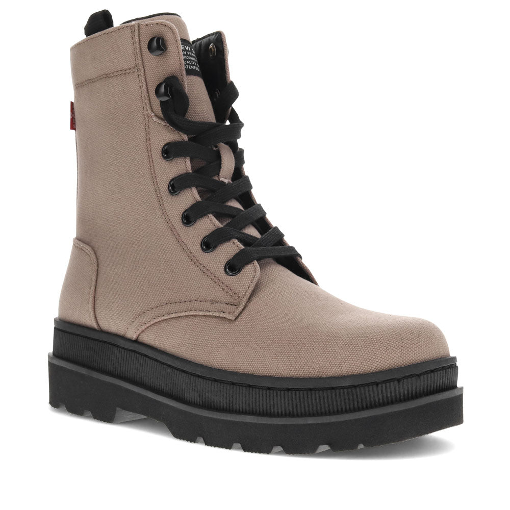 Taupe-Levi's Womens Eliana Neo Durable Canvas Rugged Lug Sole Fashion Platform Boot