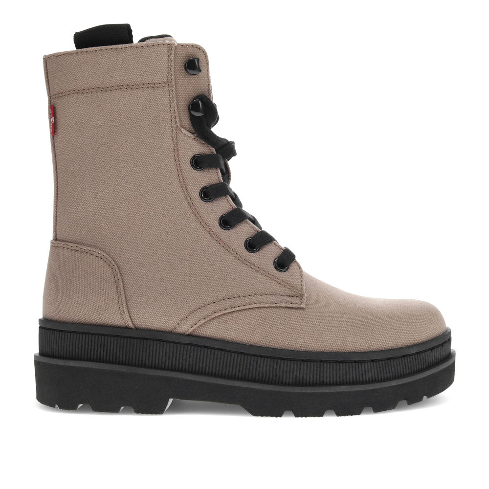 Taupe-Levi's Womens Eliana Neo Durable Canvas Rugged Lug Sole Fashion Platform Boot