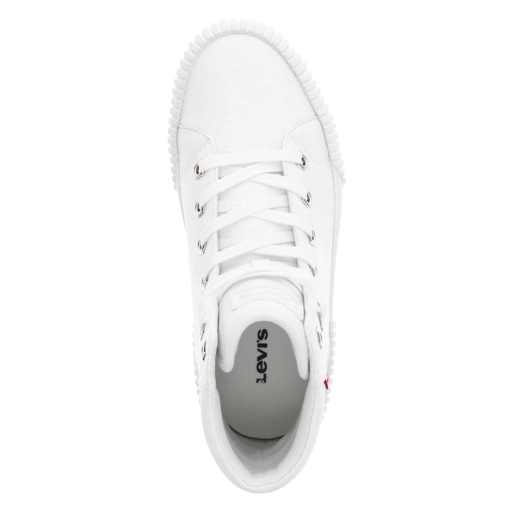 White Mono-Levi's Womens Olivia Mono UL Vegan Leather Hightop Lug Sole Sneaker Shoe