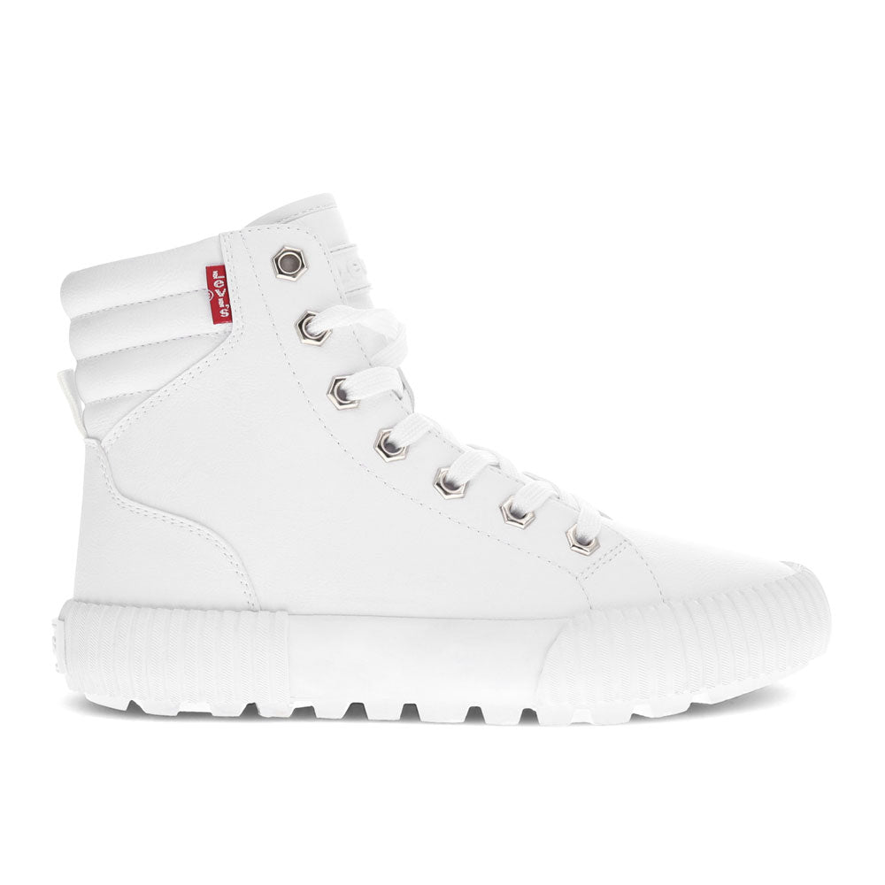 White Mono-Levi's Womens Olivia Mono UL Vegan Leather Hightop Lug Sole Sneaker Shoe