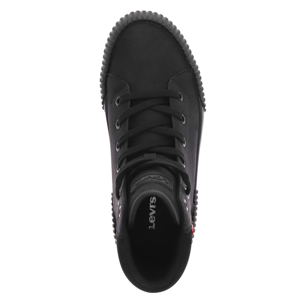 Black Mono-Levi's Womens Olivia Mono UL Vegan Leather Hightop Lug Sole Sneaker Shoe