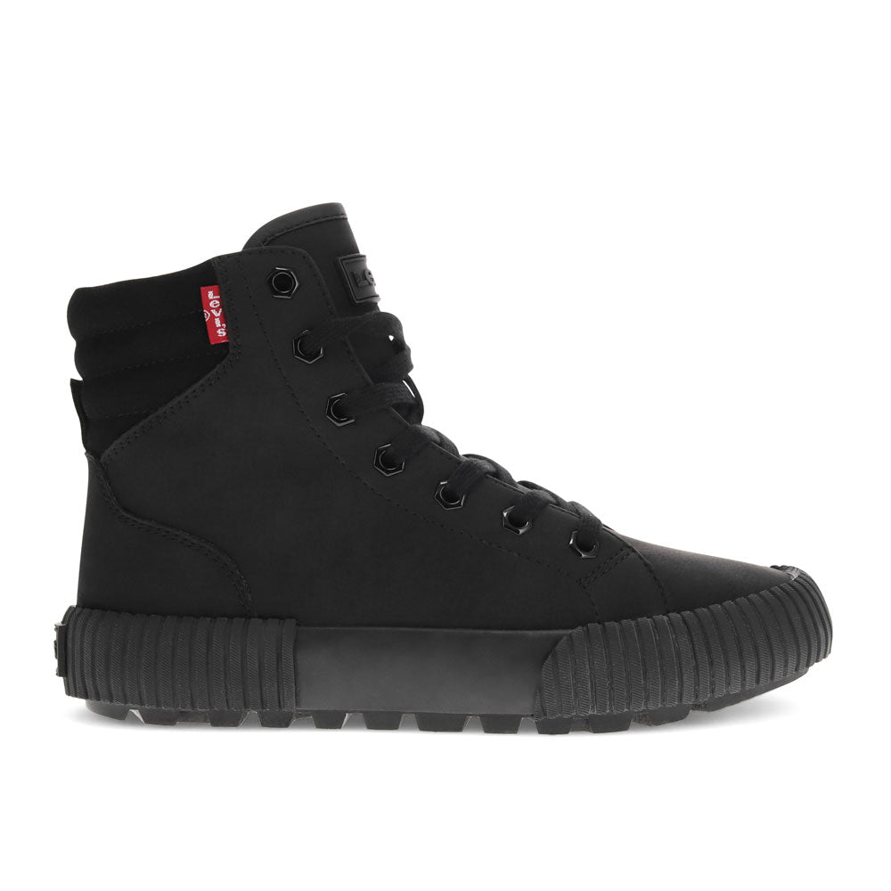 Black Mono-Levi's Womens Olivia Mono UL Vegan Leather Hightop Lug Sole Sneaker Shoe