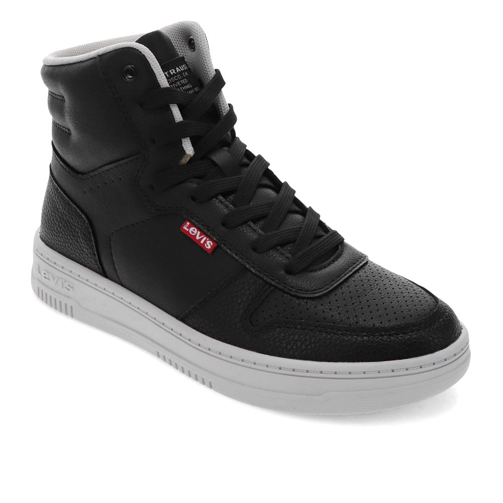 Black-Levi's Womens Drive Hi Vegan Synthetic Leather Casual Hightop Sneaker Shoe