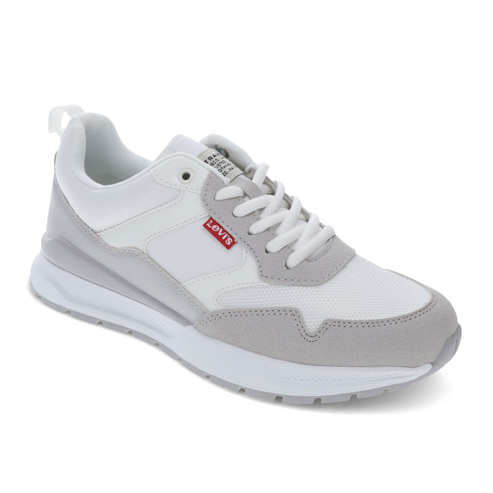 White/Taupe-Levi's Womens Oats 2 Vegan Synthetic Leather Casual Trainer Sneaker Shoe