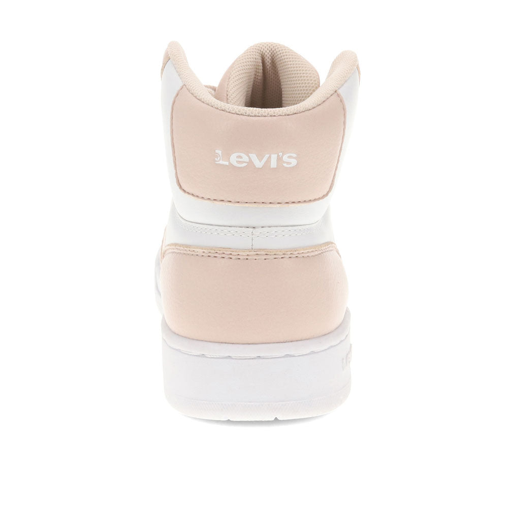 White/Parchment-Levi's Womens Venice Synthetic Leather Casual High Top Sneaker Shoe