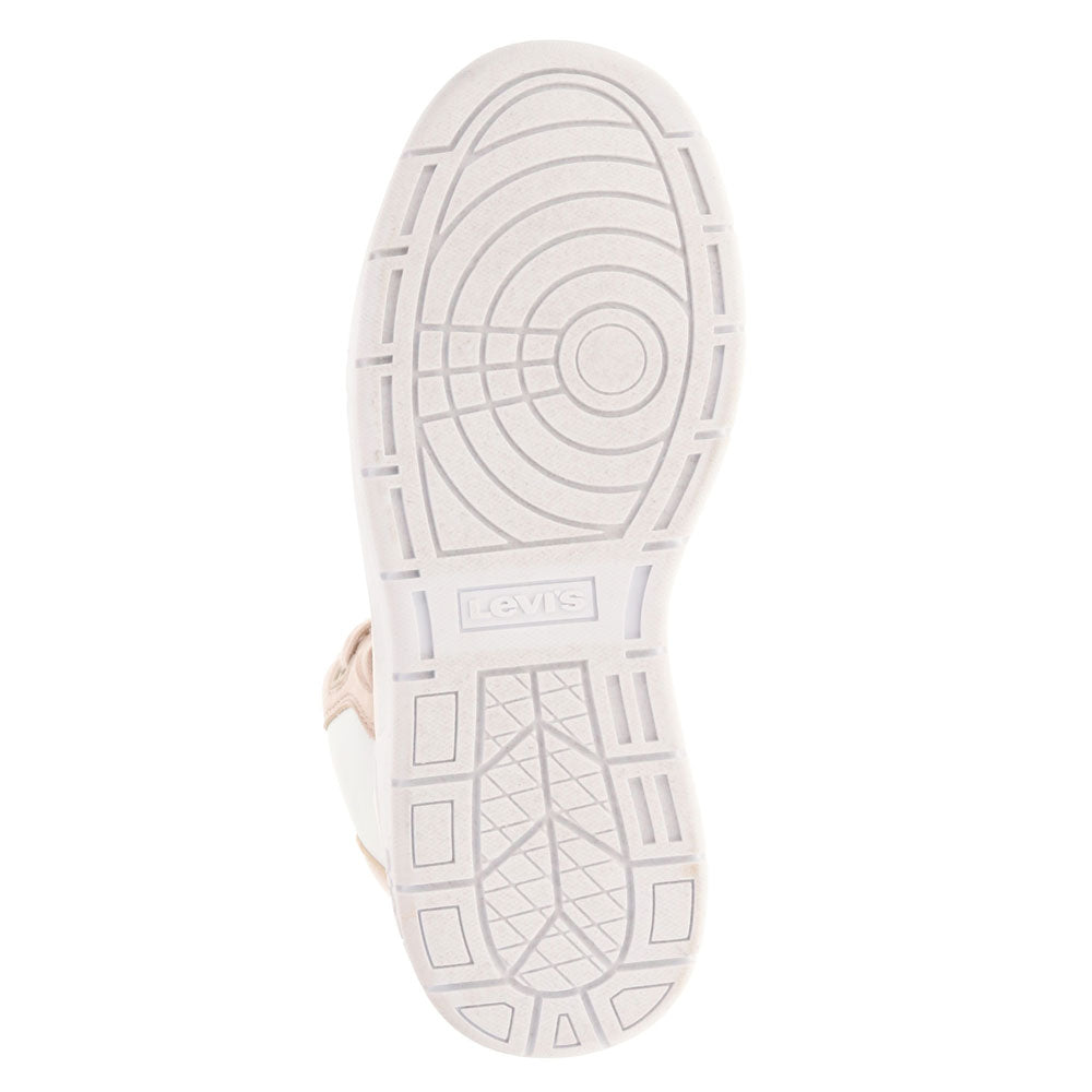 White/Parchment-Levi's Womens Venice Synthetic Leather Casual High Top Sneaker Shoe