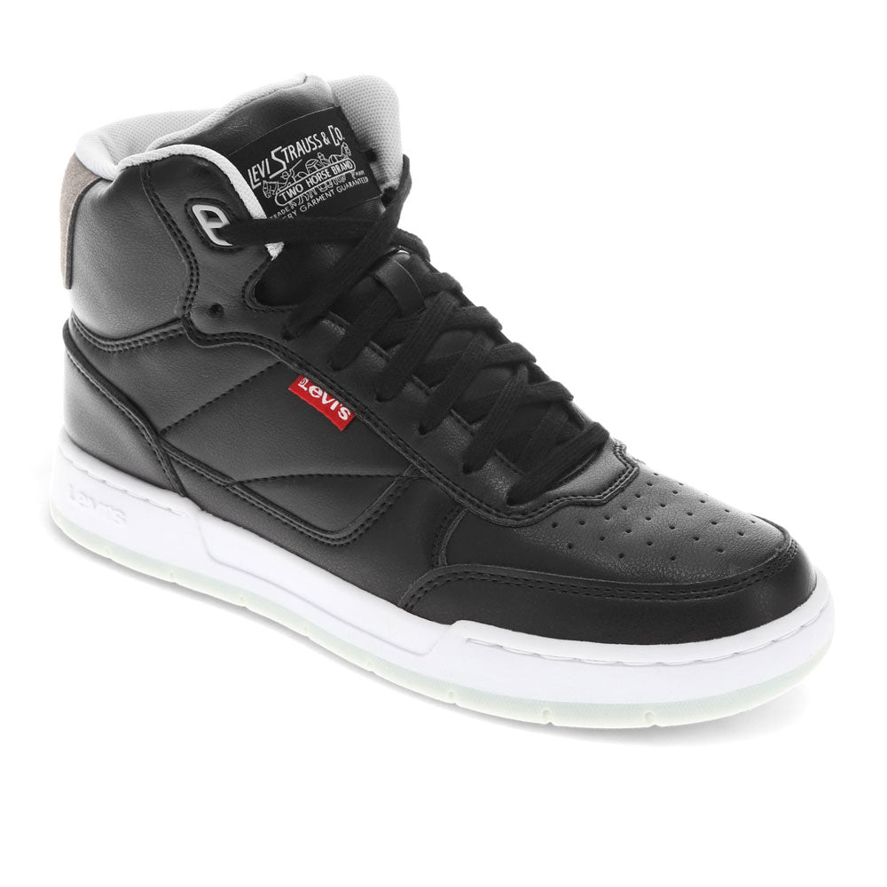 Black/Grey/Blue-Levi's Womens Venice Synthetic Leather Casual High Top Sneaker Shoe