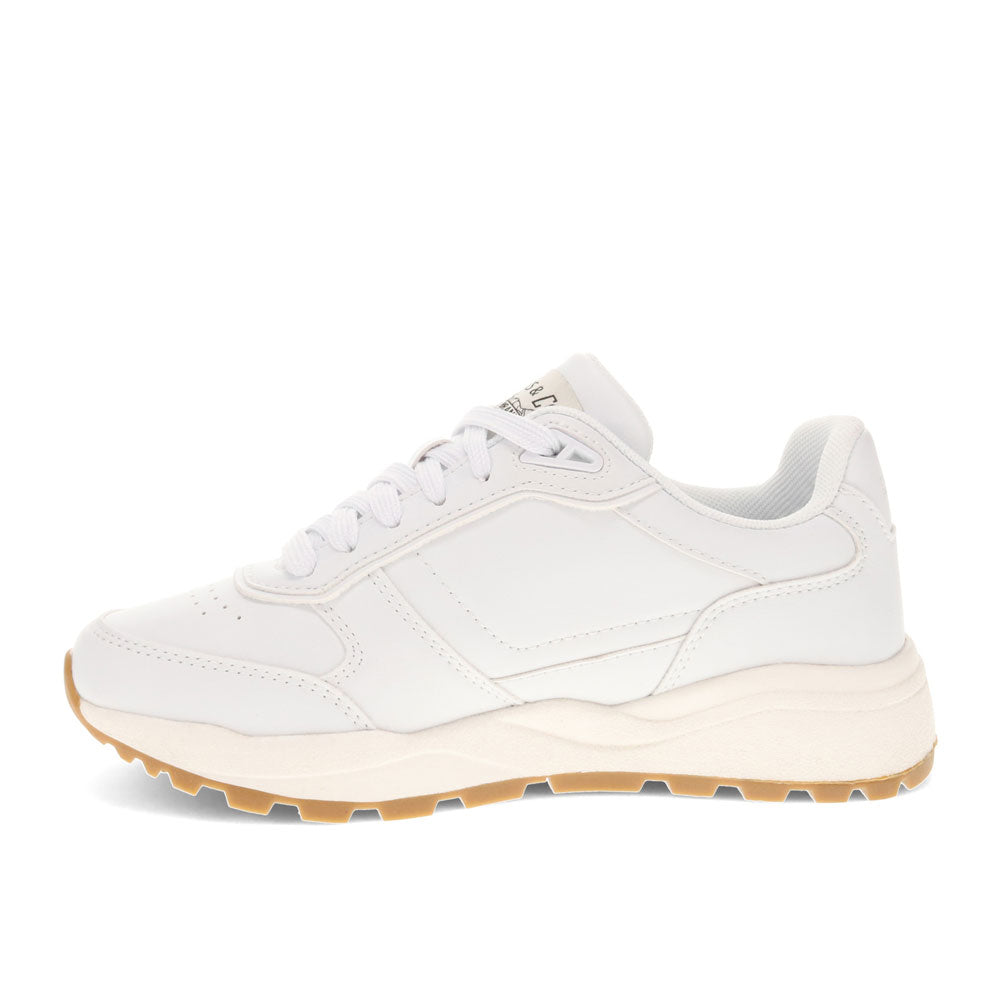 White/Gum-Levi's Womens Skye Synthetic Leather Casual Lace Up Sneaker Shoe