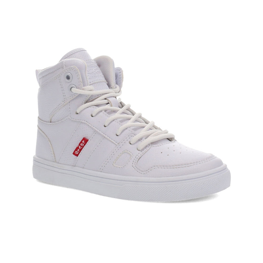 White Mono-Levi's Kids 521 BB Hi Pebbled UL Unisex Hightop Fashion Sneaker Shoe
