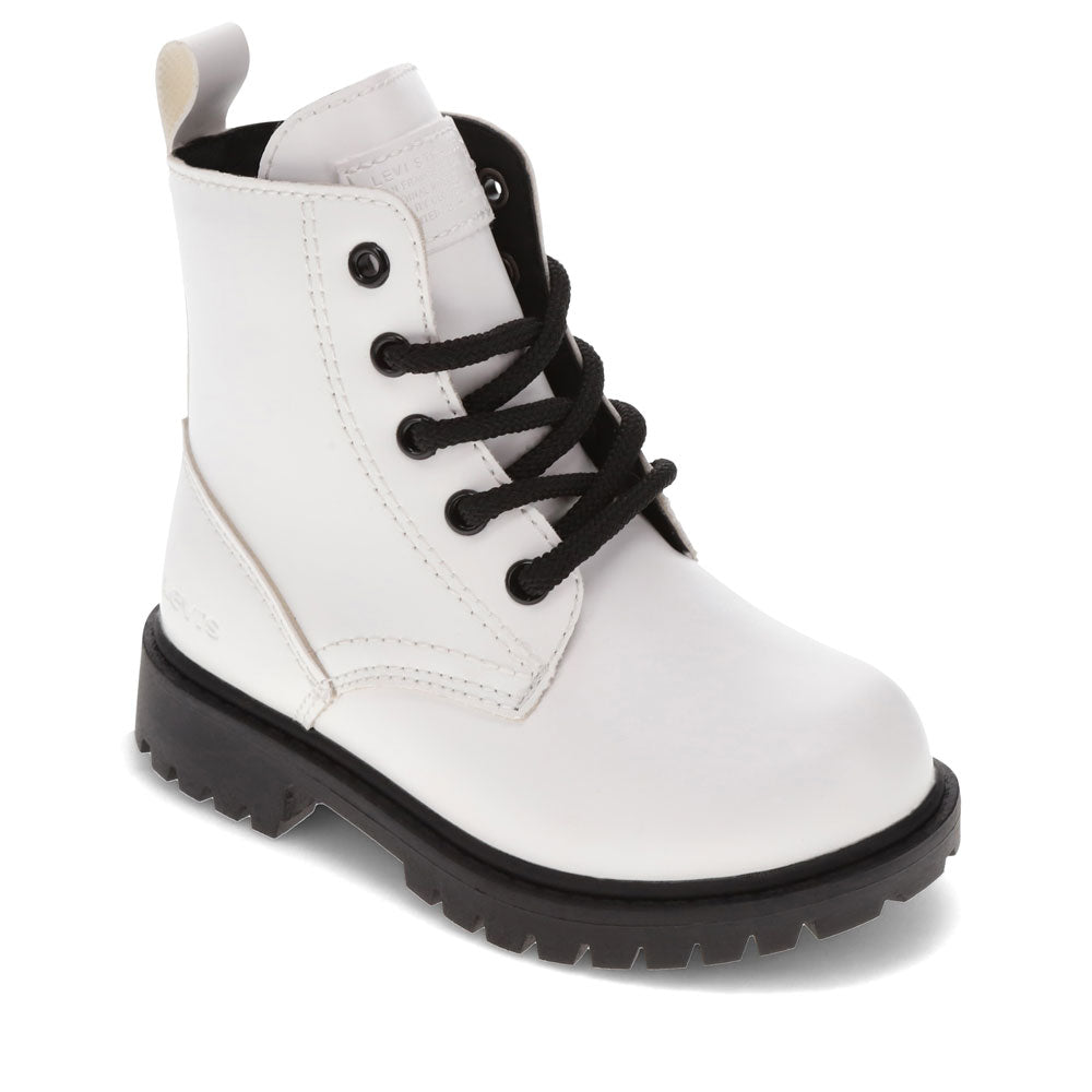 White-Levi's Toddler Giselle 2 Neo Unisex Vegan Leather Rubber Sole Combat Boot
