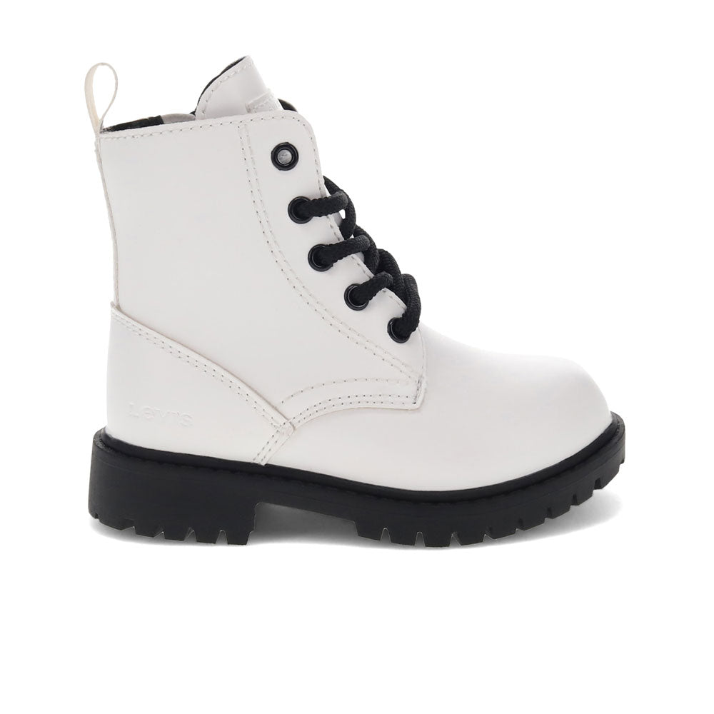 White-Levi's Toddler Giselle 2 Neo Unisex Vegan Leather Rubber Sole Combat Boot