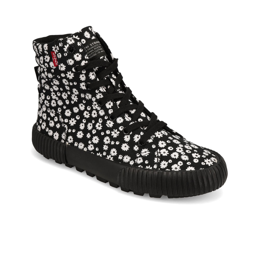 Black Mono-Levi's Kids Olivia Floral Fabric Hightop Fashion Sneaker Shoe