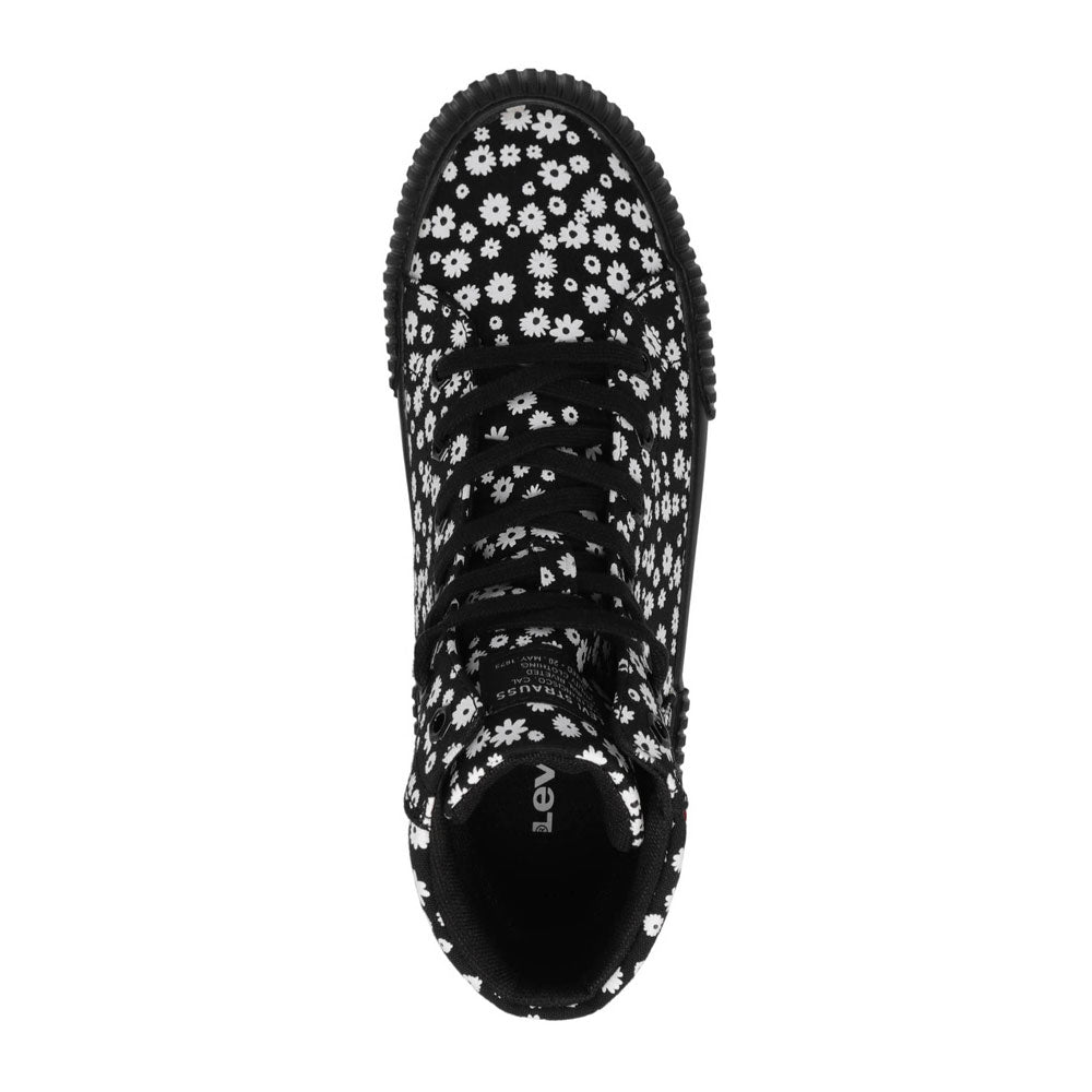 Black Mono-Levi's Kids Olivia Floral Fabric Hightop Fashion Sneaker Shoe
