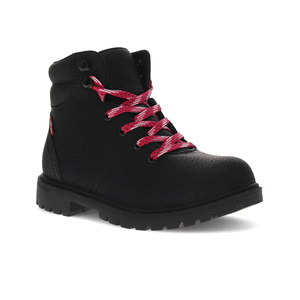Black/Fuchsia-Levi's Kids Scarlett Trek Unisex Vegan Nubuck Rubber Sole Hiker Boot