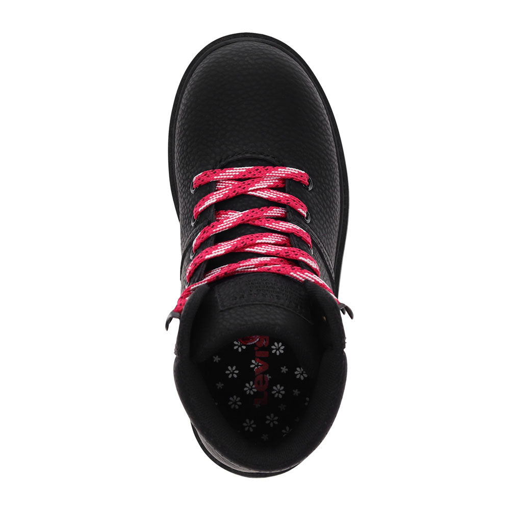 Black/Fuchsia-Levi's Kids Scarlett Trek Unisex Vegan Nubuck Rubber Sole Hiker Boot