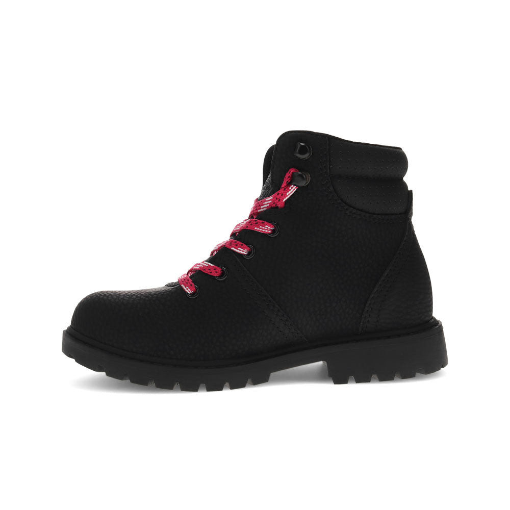 Black/Fuchsia-Levi's Kids Scarlett Trek Unisex Vegan Nubuck Rubber Sole Hiker Boot