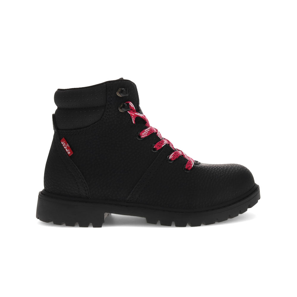Black/Fuchsia-Levi's Kids Scarlett Trek Unisex Vegan Nubuck Rubber Sole Hiker Boot