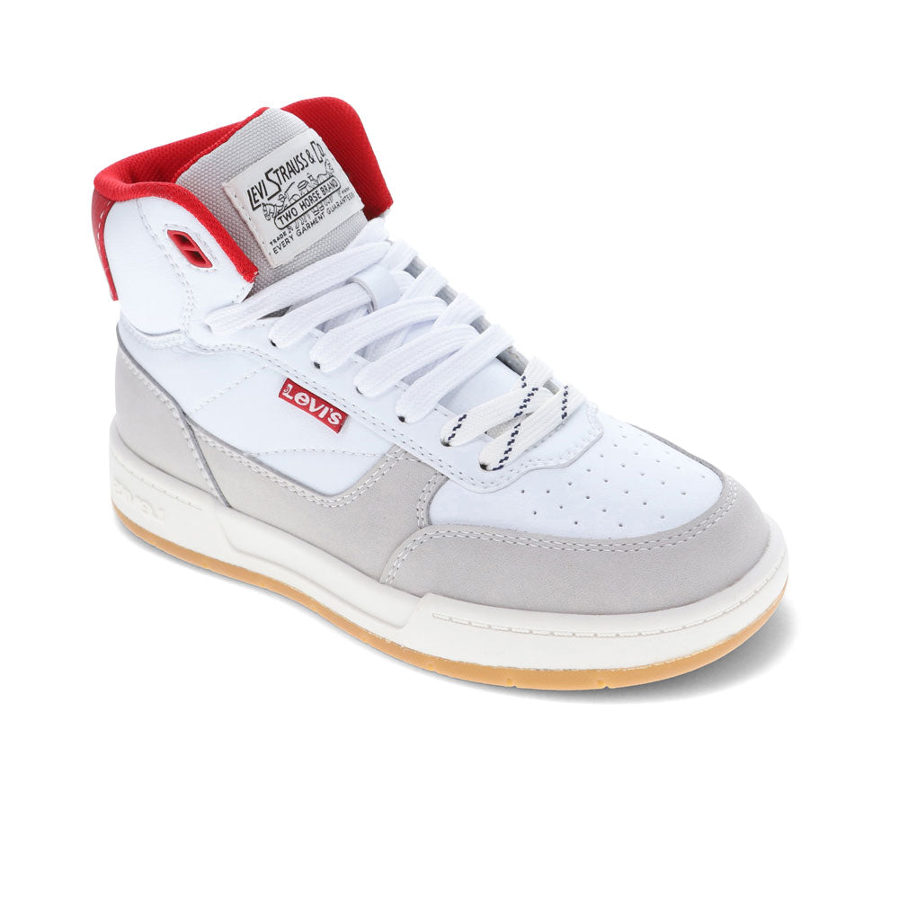 White/Gray-Levi's Kids Venice Unisex Synthetic Leather Casual Hightop Sneaker Shoe
