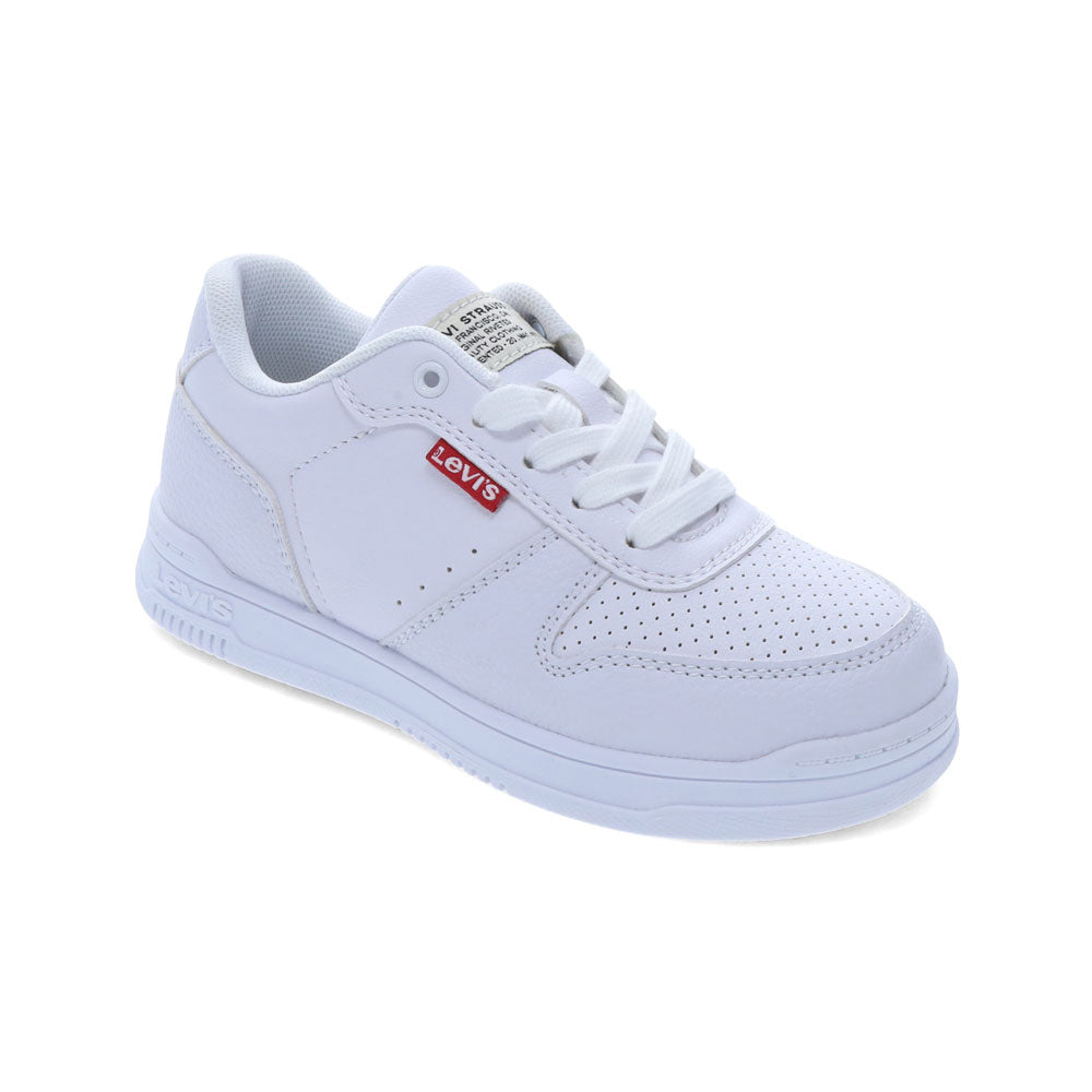 White Mono-Levi's Kids Drive Lo Unisex Vegan Synthetic Leather Casual Lowtop Sneaker Shoe