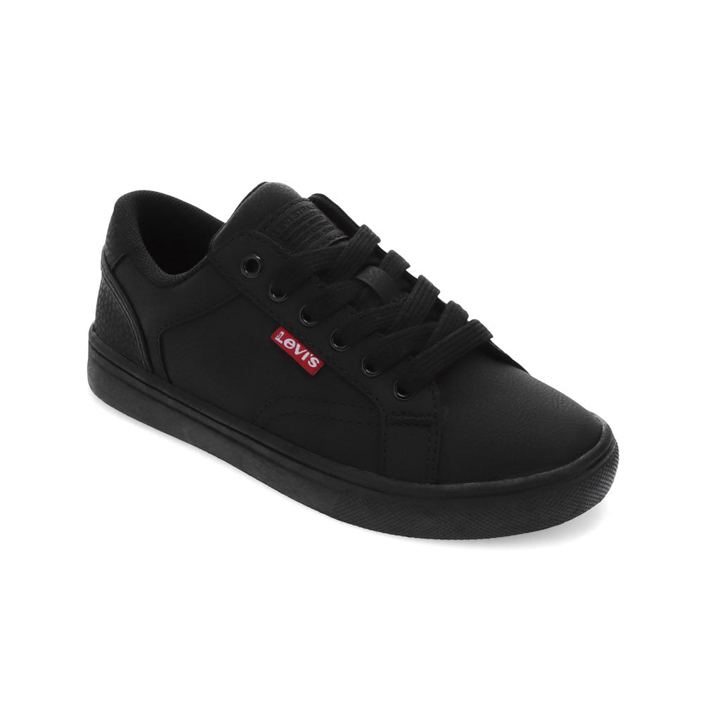 Black Mono-Levi's Kids Jeffrey Tumbled UL Unisex Lowtop Casual Sneaker Shoe