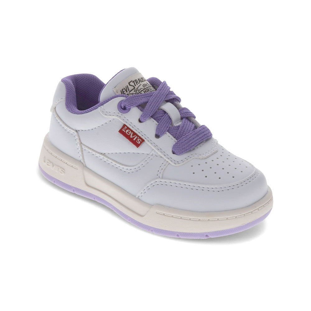 White/Purple/Pink-Levi's Toddler La Jolla Unisex Synthetic Leather Casual Lace Up Sneaker Shoe