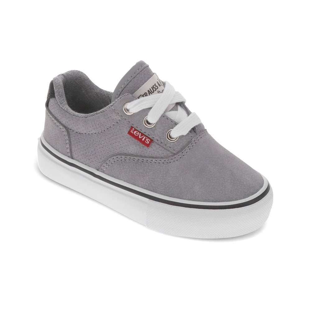 Gray/Black-Levi's Toddler Thane Unisex Synthetic Leather and Suede Casual Lace Up Sneaker Shoe