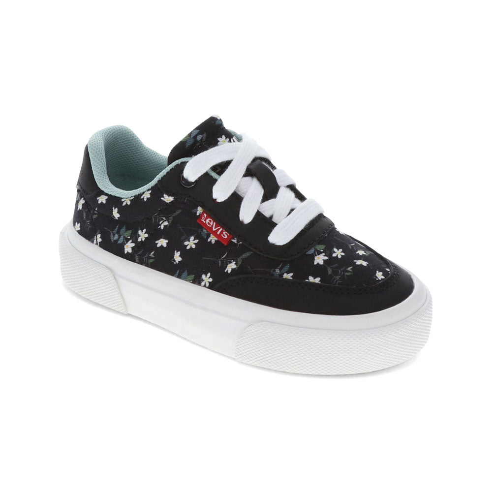 Black Floral-Levi's Toddler Maribel Floral Unisex Twill Canvas Lace Up Lowtop Casual Sneaker Shoe